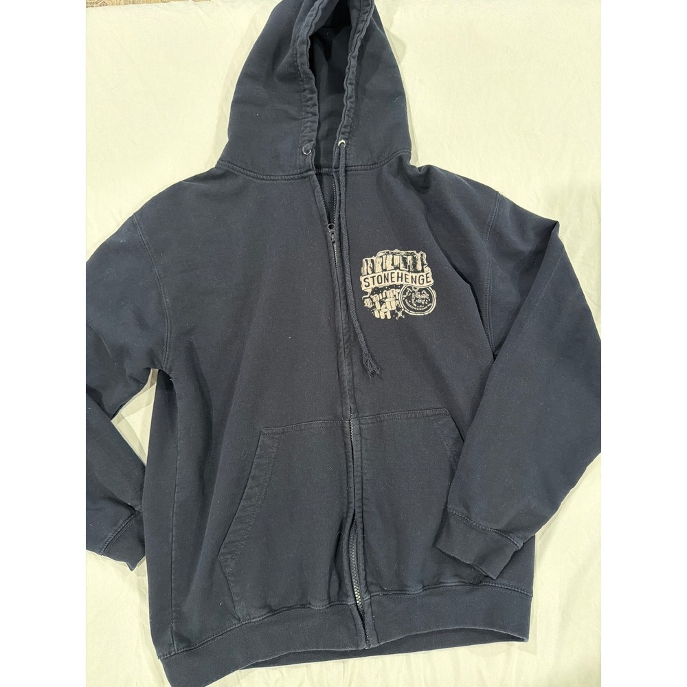 English Heritage Stonehenge Souvenir Full Zip Hoodie Mens Large Black Graphic
